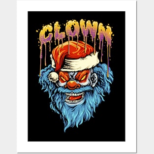 Christmas Santa Clown Posters and Art